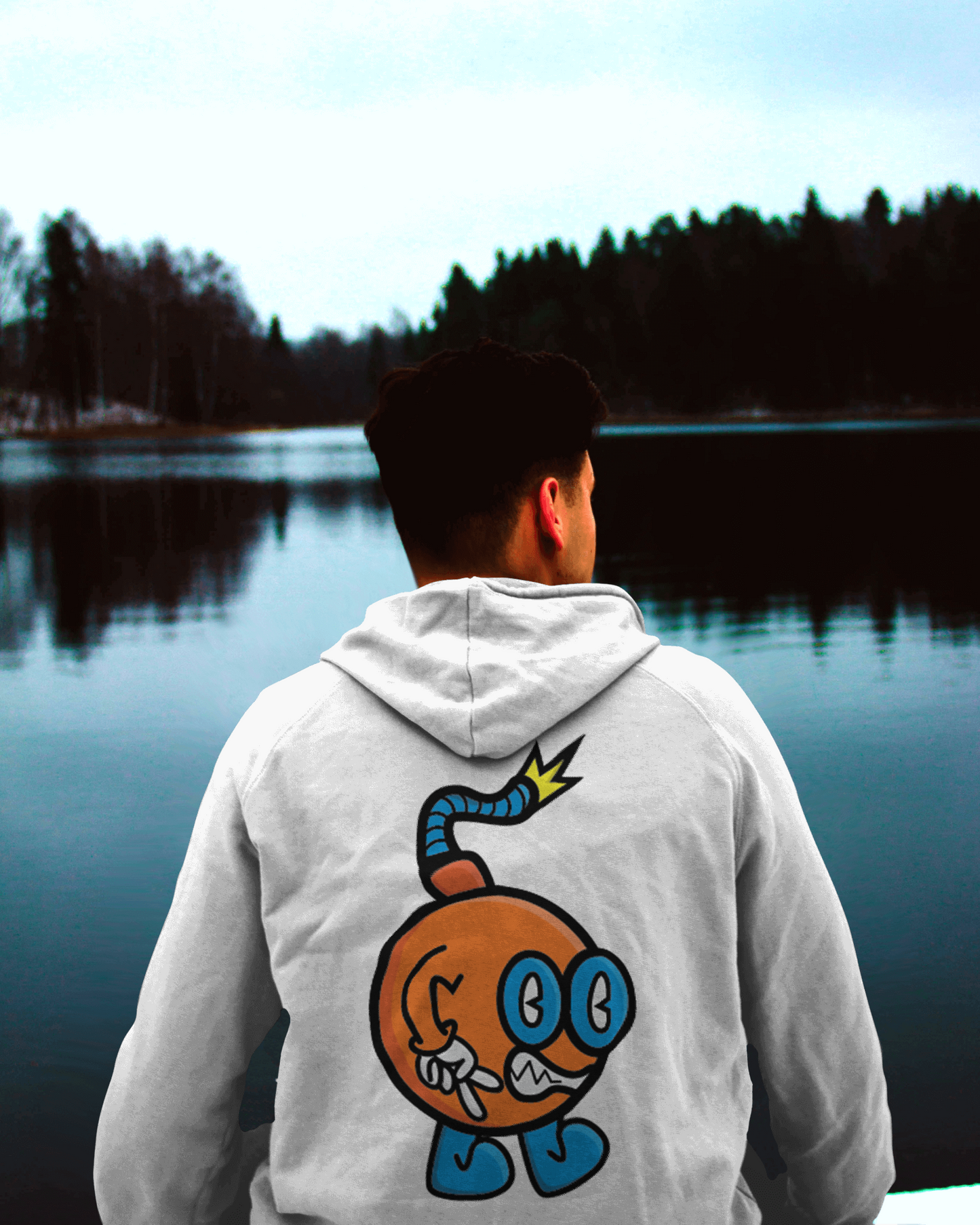 Boom Bomb Orange And Blue Hoodie