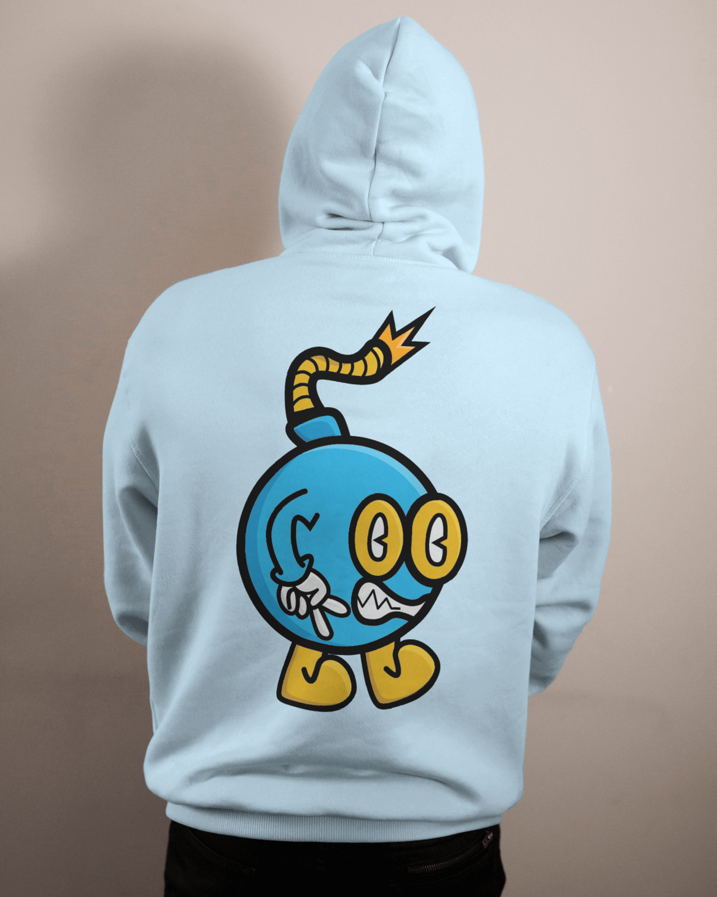 Boom Bomb Hoodie Blue and Yellow