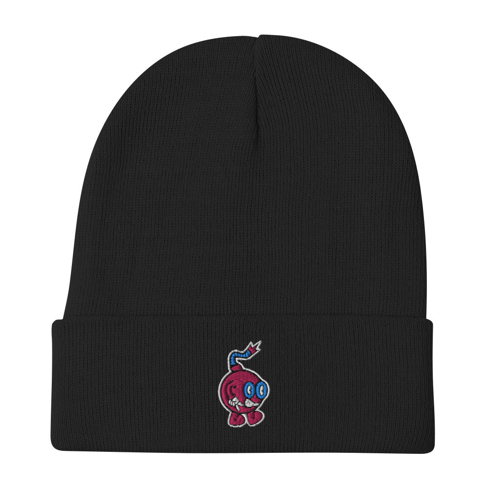 Embroidered Boom Bomb Beanie Black