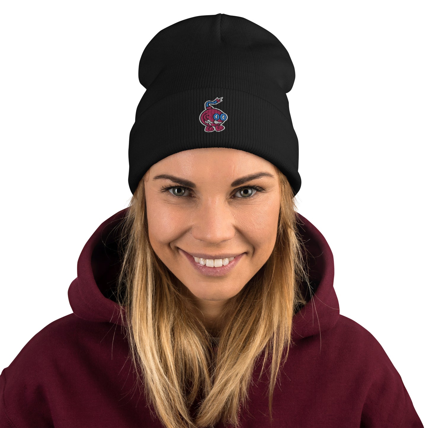 Embroidered Boom Bomb Beanie Black