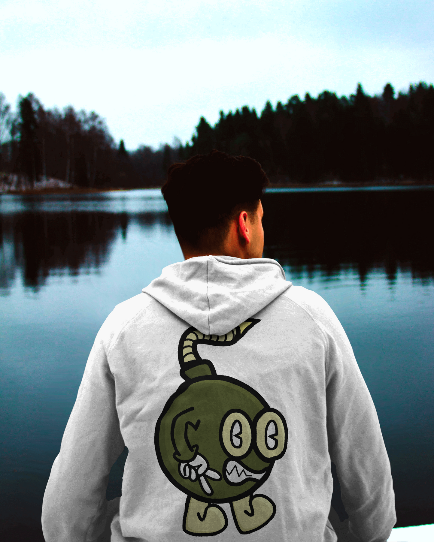 Boom Bomb Green and Sail Hoodie