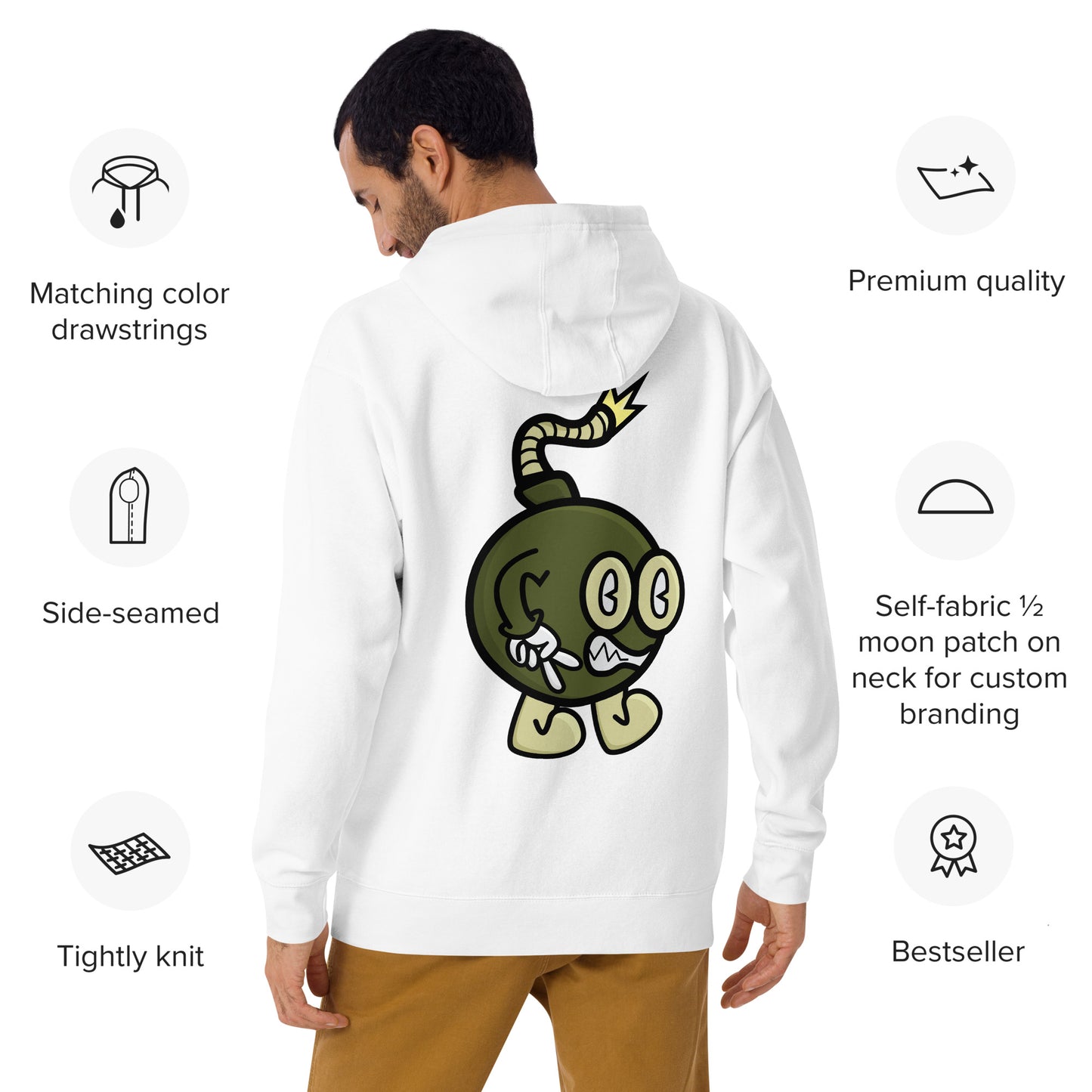 Boom Bomb Green and Sail Hoodie